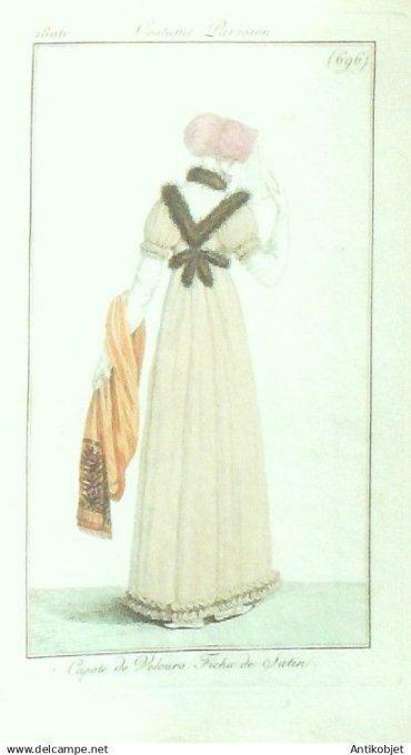 Costume Parisien 1806 # 696 (eau forte) Fichu de satin