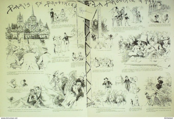 La Caricature 1883 #193 Potinville-sur-Mer Robida Commerce WogTtrock