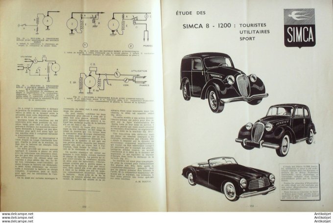 R.T Automobile Simca 8 1200 Jeep 49 50 1950