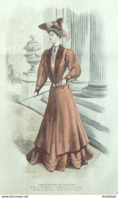 La Mode illustrée journal 1905 n° 06 Costume-Redingote