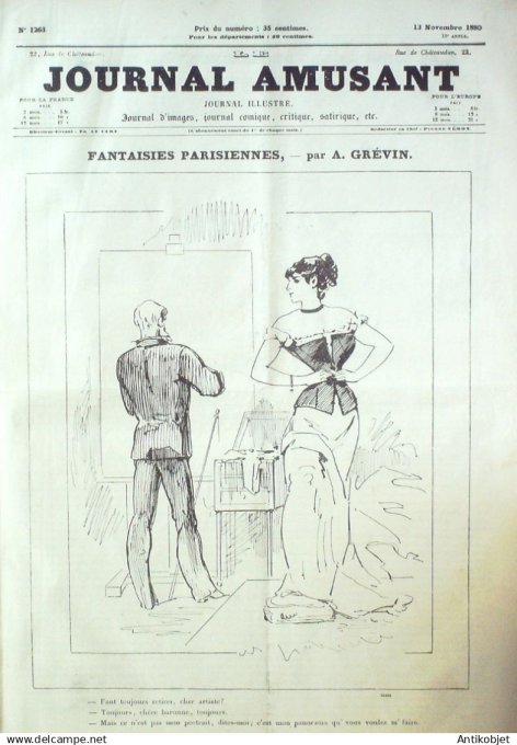 Le Journal Amusant 1880 # 1263 L'apprenti menetrier par Leonce Petit