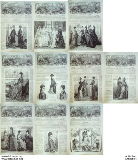 Mode illustree 1877 Lot de 10 journaux