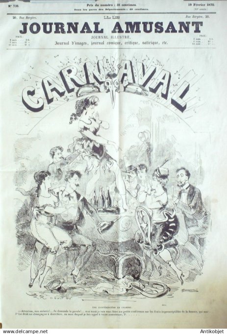 Le Journal Amusant 1870 #  738 Carnaval par Robida chez Lodoiska de la fristouliere