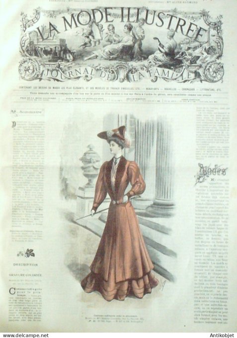 La Mode illustrée journal 1905 n° 06 Costume-Redingote