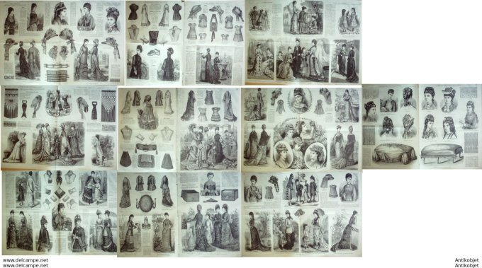 Mode illustree 1877 Lot de 10 journaux