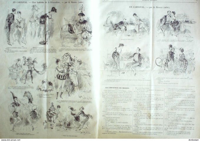 Le Journal Amusant 1870 #  738 Carnaval par Robida chez Lodoiska de la fristouliere