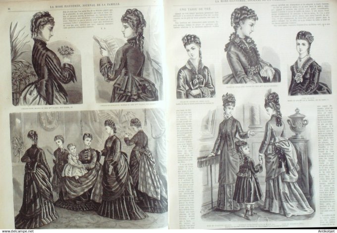 La Mode illustrée journal + gravure 1875 #  6