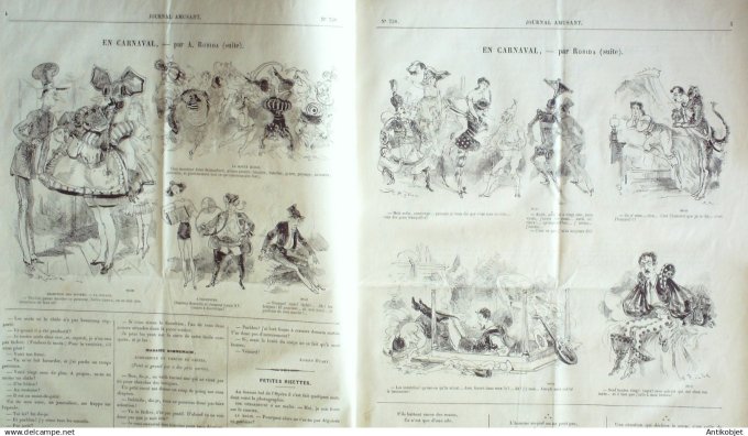 Le Journal Amusant 1870 #  738 Carnaval par Robida chez Lodoiska de la fristouliere