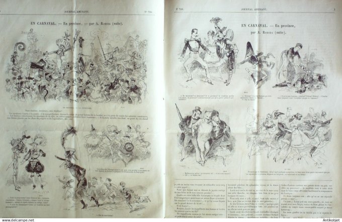 Le Journal Amusant 1870 #  738 Carnaval par Robida chez Lodoiska de la fristouliere