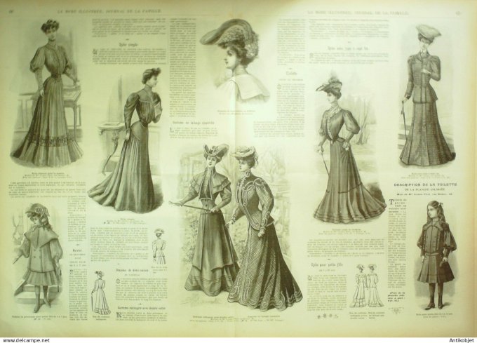 La Mode illustrée journal 1905 n° 06 Costume-Redingote