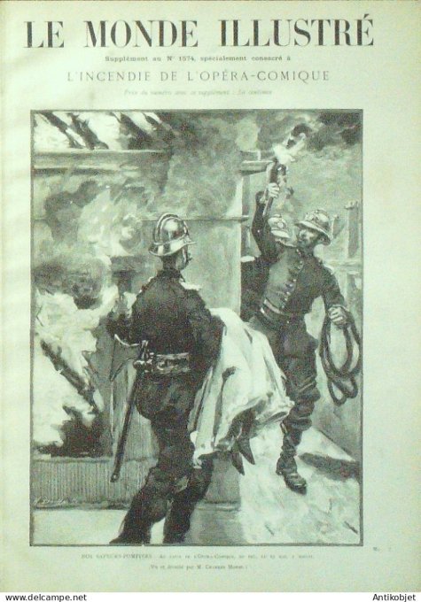 Le Monde illustré 1887 n°1574 Florence Rossini Donatello Opéra-Comique incendie