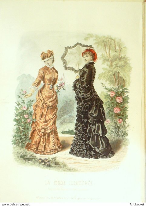 Gravure de mode La Mode illustrée 1881 n°26 (Maison Bréant-Castel)