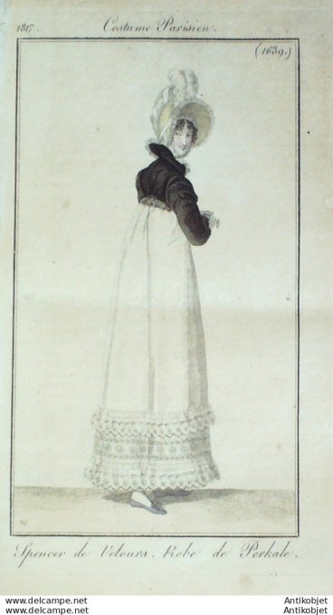 Costume Parisien 1817 # 1639 Robe perkale