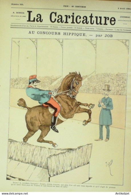 La Caricature 1884 #223 Concours hippique Job Fourberies Loys Sorel Trock