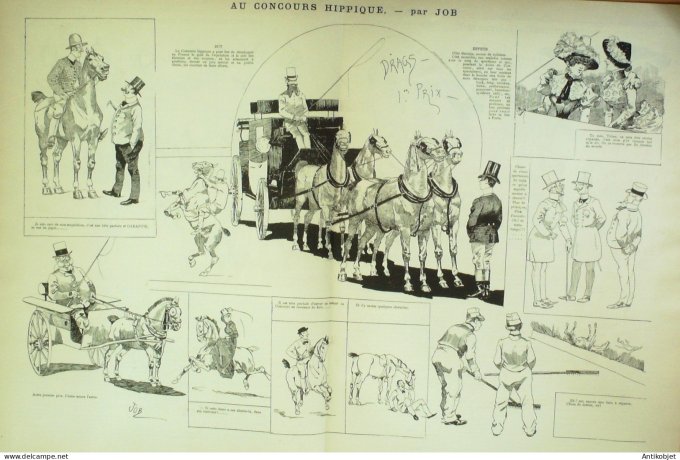La Caricature 1884 #223 Concours hippique Job Fourberies Loys Sorel Trock