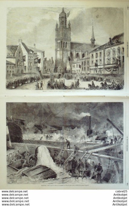 Le Monde illustré 1866 n°498 Belgique Hal Le Havre (76) Italie Venise