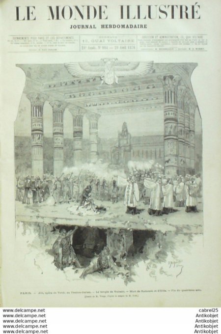 Le Monde illustré 1876 n° 994 Gamaches (80) Bosnie Pasnilza Croatie Nitsik Serbie Belgrade Coupe Leo