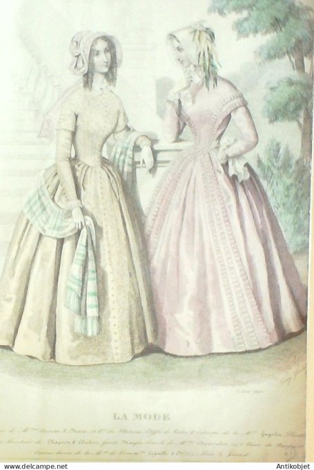 Gravure La mode 1846 # 20 (aquarelle old Fashion plate)