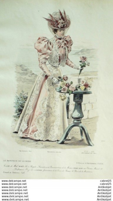 Gravure Mode Le Moniteur 1896 # 32 (Old Fashion plate)