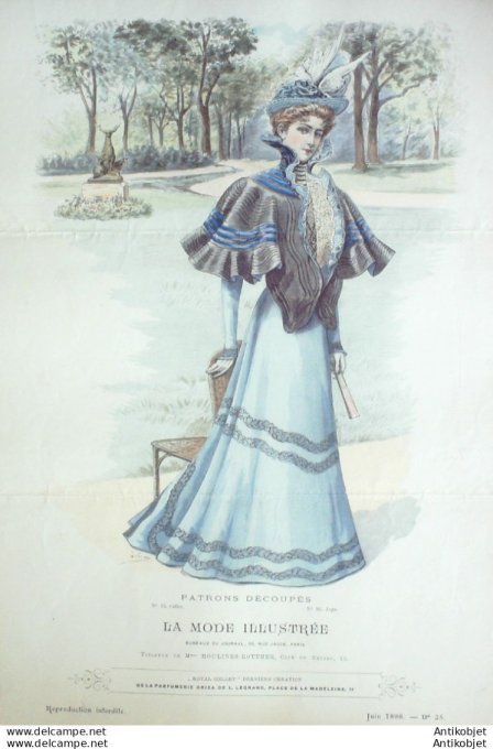 Gravure Mode illustree 1898 # 25 (Old Fashion plate) rare