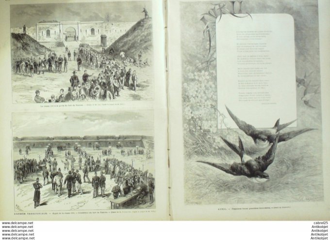 Le Monde illustré 1876 n° 994 Gamaches (80) Bosnie Pasnilza Croatie Nitsik Serbie Belgrade Coupe Leo