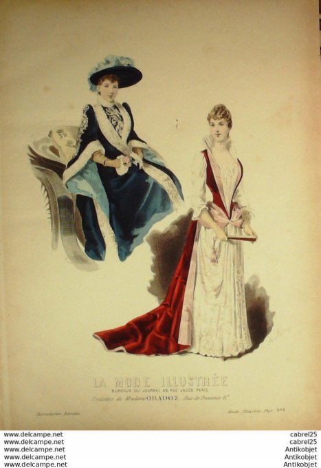 Gravure de mode La Mode illustrée 1890 n°03 (Maison Gradoz)