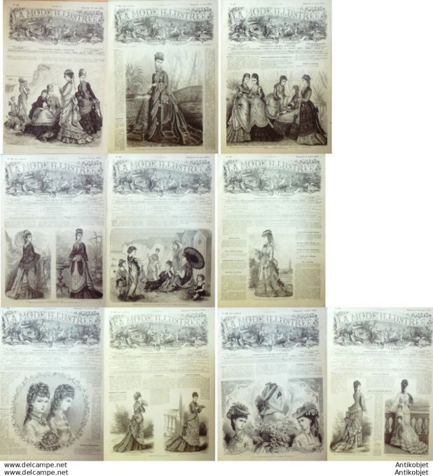 Mode illustree 1876 Lot de 10 journaux
