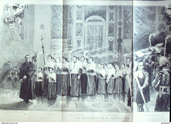 Le Monde illustré 1878 n°1094 Rome funérailles de sa sainteté Pie IX