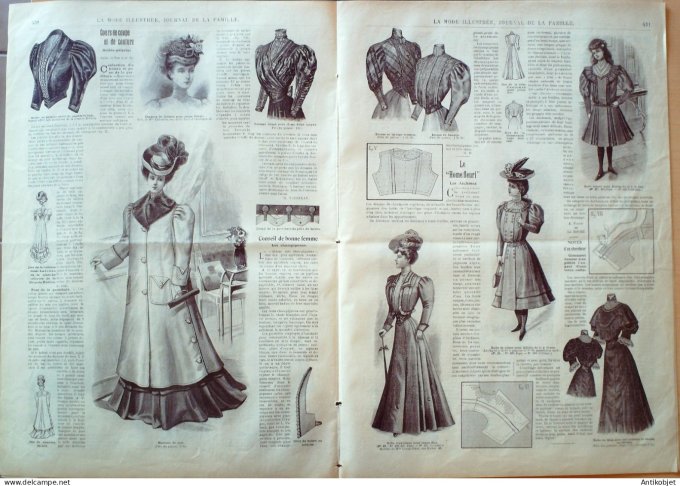 La Mode illustrée journal 1906 n° 36 Toilette de promenade