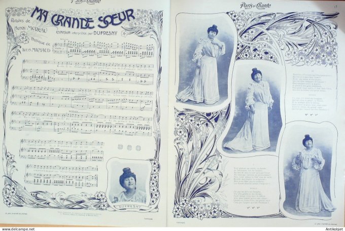 Paris qui chante 1904 #93 Dranem Dufresny Brebion Darnaud Reine-Marie Dalbret