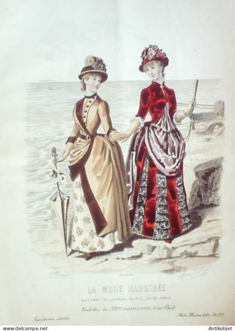 Gravure Mode illustree 1884 # 29 (Old Fashion plate)
