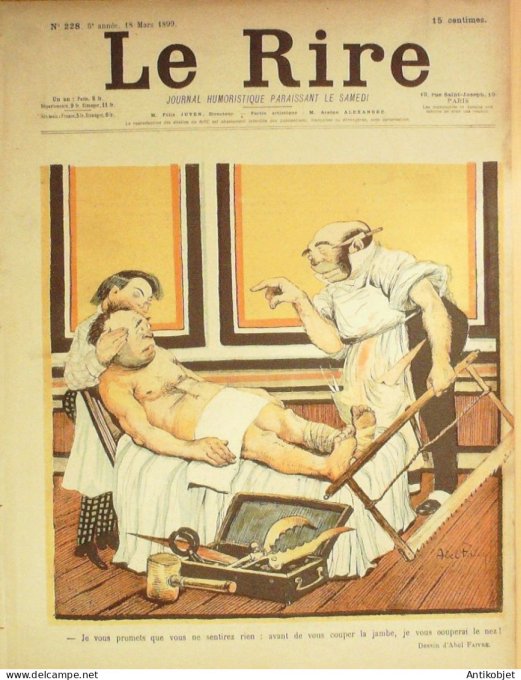 Le Rire 1899-03-18 # 228 Journal humoristique Ed.Originale Le chirurgien