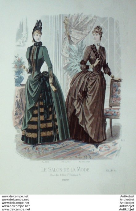 Gravure Mode Salon 1886 #  841 (Old Fashion plate)