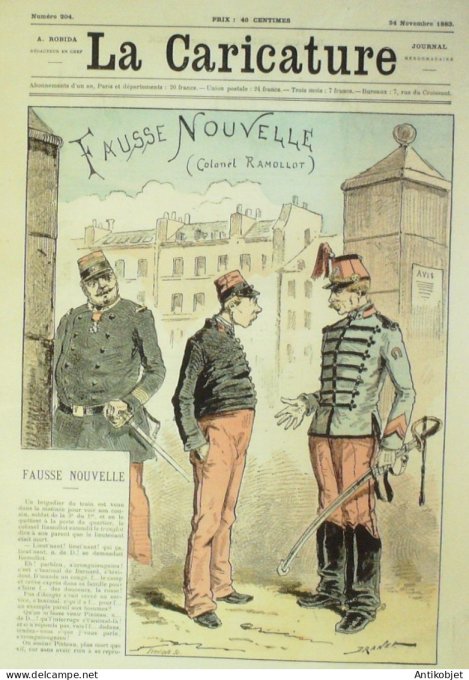 La Caricature 1883 #204 Colonnel Ramollot Draner Modes robida Boniface Sorel