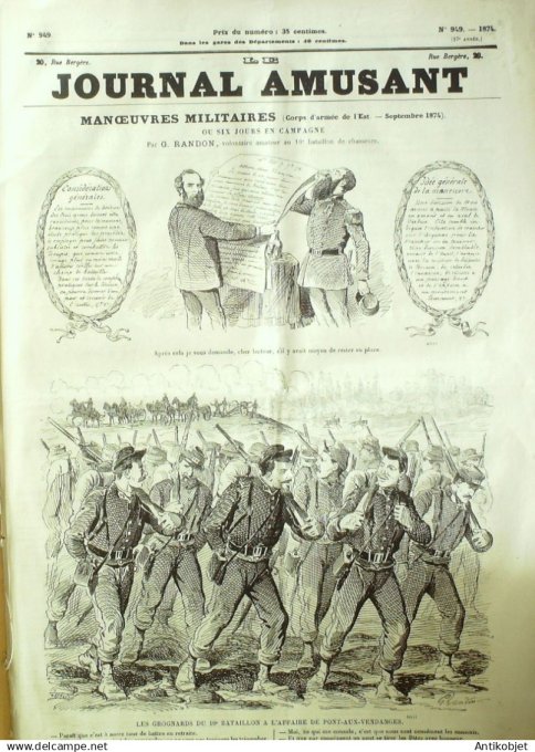 Le Journal Amusant 1874 #  949 Manoeuvres militaires de l'Armee de l'Est par Randon
