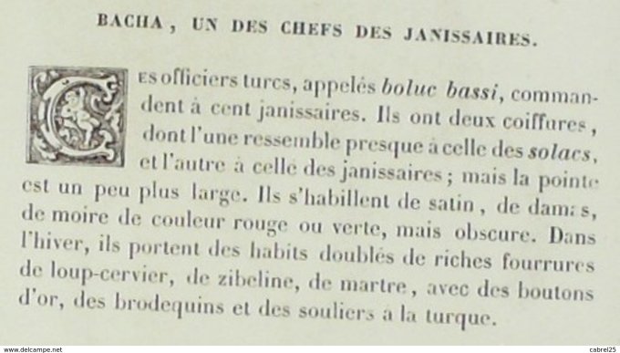 Turquie BACHA CHEF des Janissaires 1859