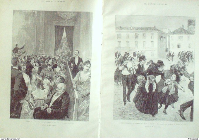Le Monde illustré 1886 n°1562 Menton (06) Séisme Nice (06) Catastrophe Louis Blanc
