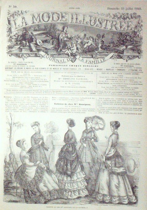 Journal Mode illustrée 1869 # 30 Toilettes de promenade