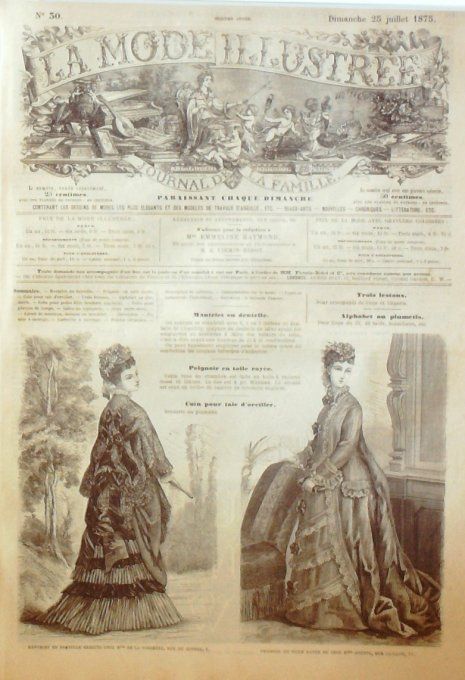 Journal Mode illustrée 1875 # 30 Mantelet en dentelle & peignoir