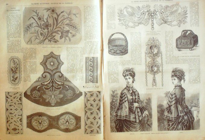 Journal Mode illustrée 1875 # 30 Mantelet en dentelle & peignoir