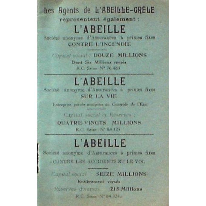 Catalogue L'ABEILLE ASSURANCES livre de comptes 1930