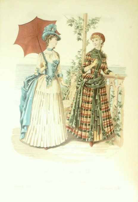 Gravure de mode La Mode illustrée 1886 n°30 (Maison Coussinet)