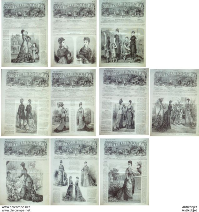 Mode illustree 1877 Lot de 10 journaux