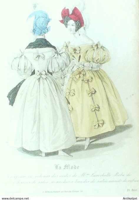 Gravure La mode 1833 # 300 (aquarelle old Fashion plate)