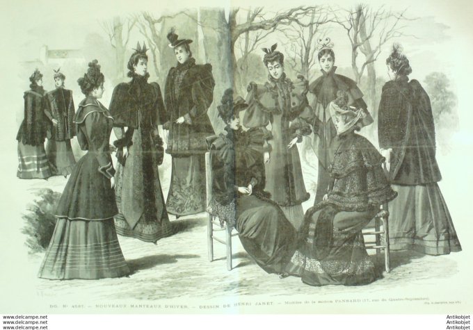 Gravure de mode Revue de la mode Gazette NB (maison Pansard)