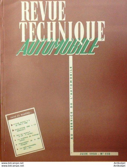 R.T Automobile Buick V8 Peugeot 403 Renault 4cv 110 # 1955