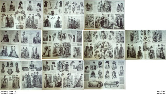 Mode illustree 1877 Lot de 10 journaux