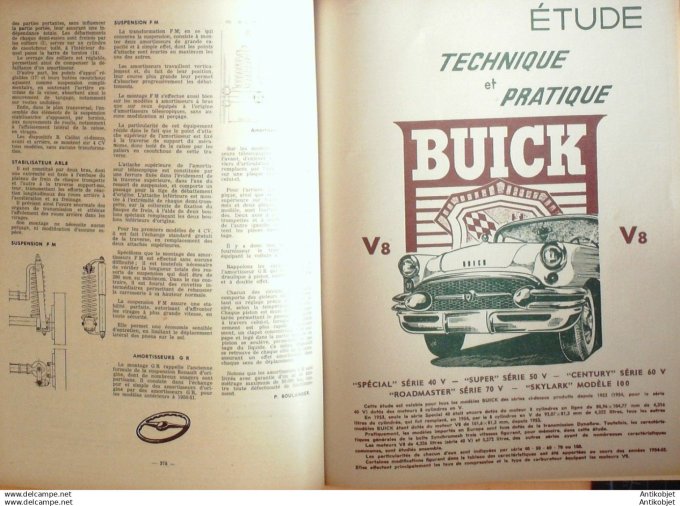 R.T Automobile Buick V8 Peugeot 403 Renault 4cv 110 # 1955