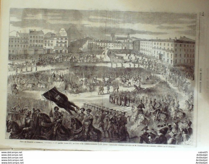 Le Monde illustré 1859 n°103 Clermont (63) Argentine Buenos-Aires Saumur (49) Saint Jean De Luz (64)