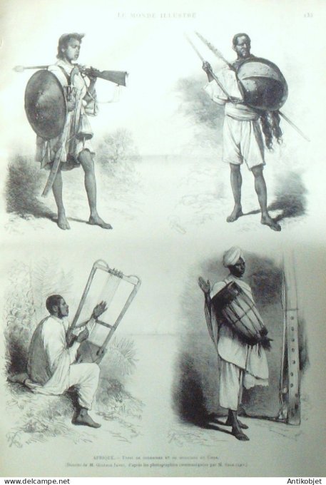 Le Monde illustré 1886 n°1535 Ethiopie Choa Sierra Léone Sri Lanka Cyngalais